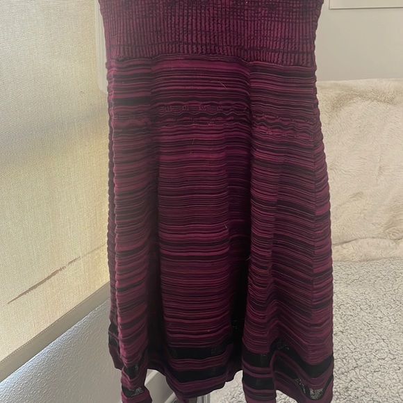 Jessica Simpson Sportswear Marled Purple/Magenta Pink Knit Fit and Flare Dress - Picture 9 of 17